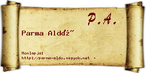 Parma Aldó névjegykártya